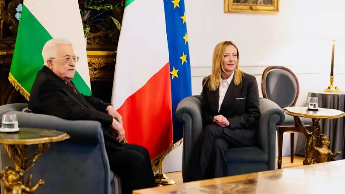 İtalya Başbakanı Meloni, Roma'da Filistin Devlet Başkanı Abbas ile görüştü