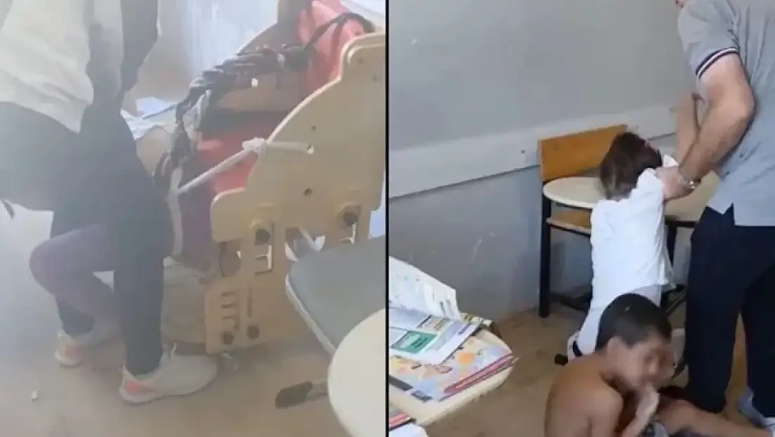 Otizmli öğrencileri sıralara bağladılar
