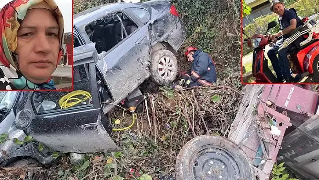 Otomobille çarpışan 3 tekerlekli motosikletteki çift yaşamını yitirdi