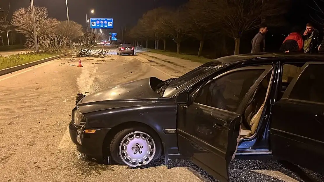 İki Ağacın Kökünden Söküldüğü Kazada Sürücünün Burnu Bile Kanamadı