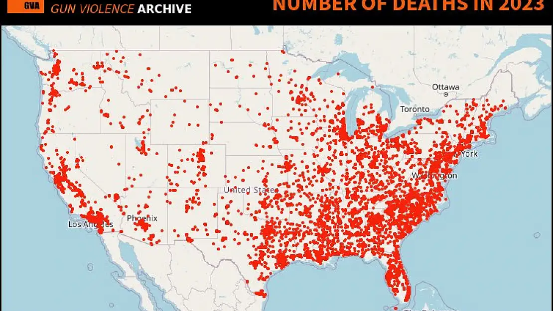 ABD'de 40 binden fazla kişi silahlı saldırılarda hayatını kaybetti