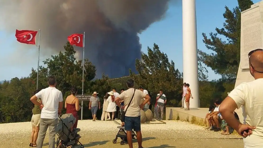 Çanakkale'deki Yangına 9 Uçak, 6 Halikopterle Müdahale Ediliyor