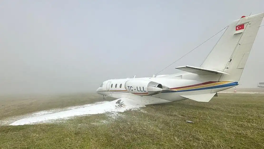 Diyarbakır'da Korku Dolu Anlar Özel Jet Pistten Çıktı