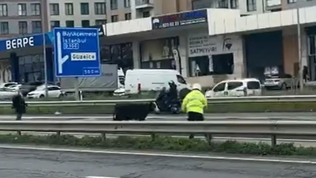 E-5 Karayoluna Atlayan Dana Trafiği Kitledi