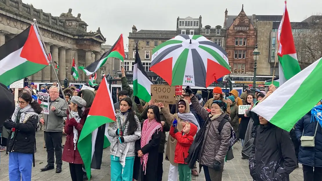 Edinburgh'ta Filistin'e destek gösterileri sürüyor