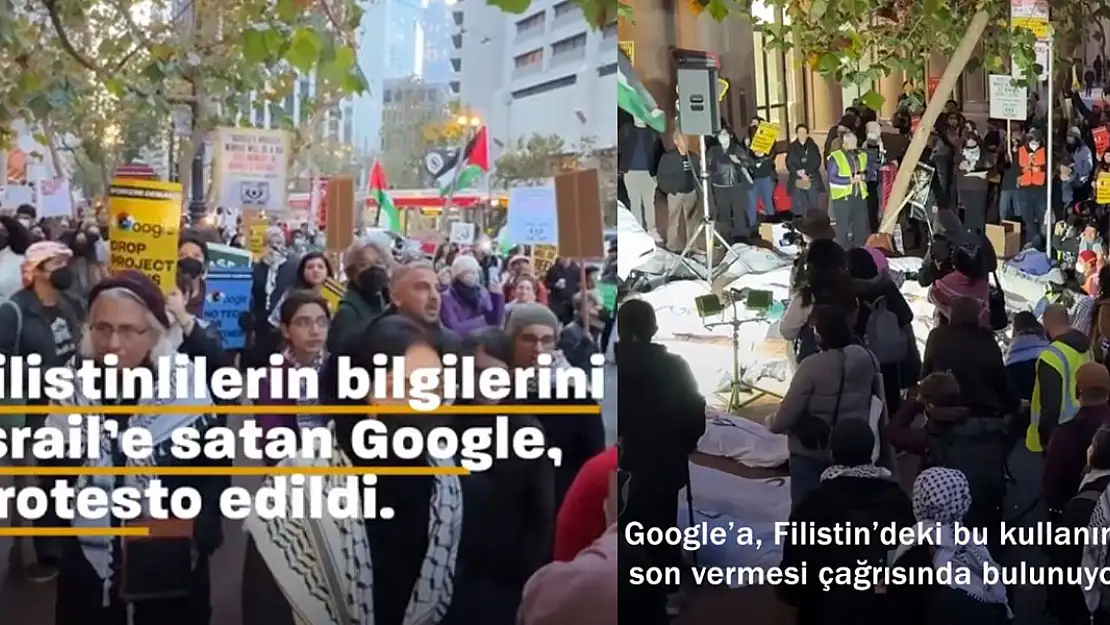 Google önünde İsrail'e destek tepkisi