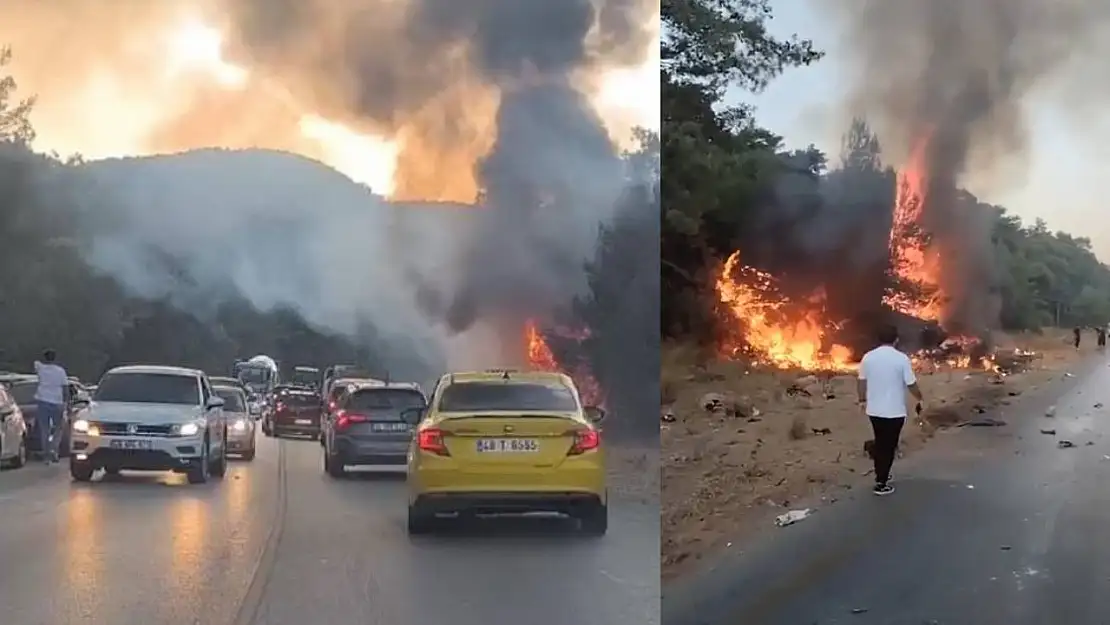 Kaza Sonrası Çıkan Yangında Araçta Yanarak Feci Şekilde Can Verdi!