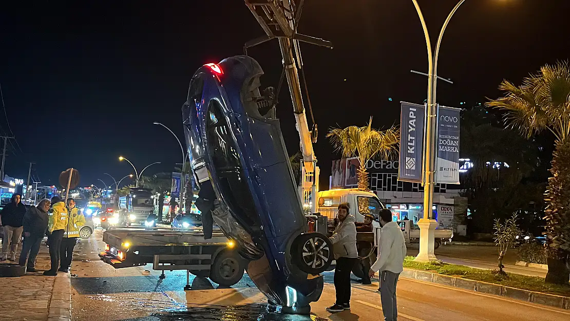 Kaza yapan cip metrelerce takla attı