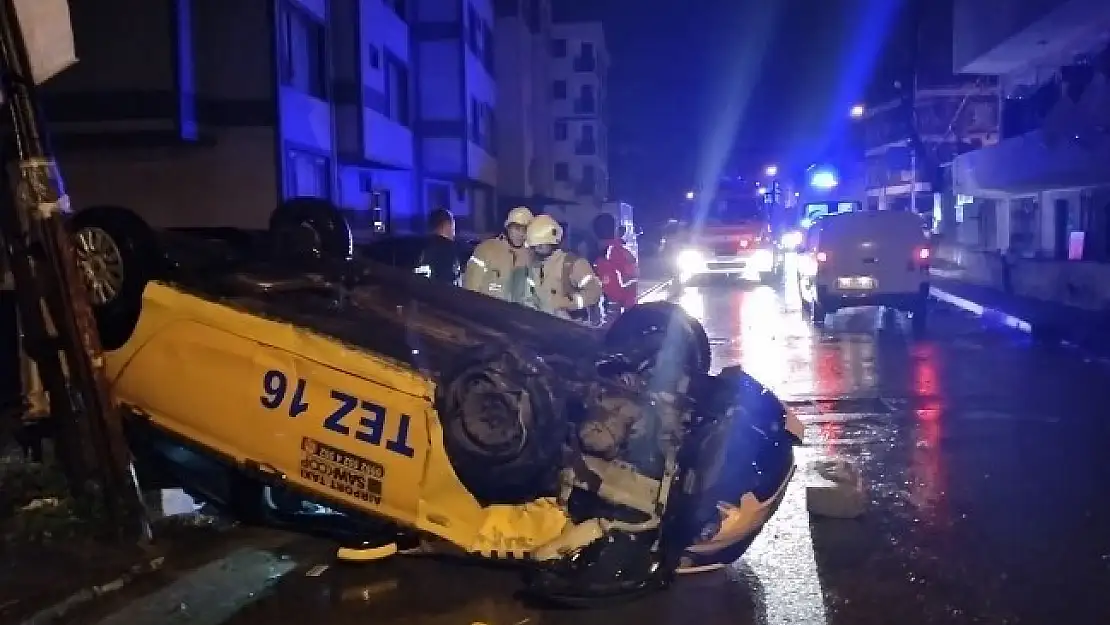 Maltepe'de kontrolden çıkan araç takla attı: 1 yaralı