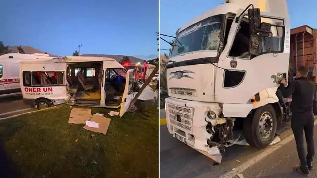 Mardin'de işçi servisi ile kamyon çarpıştı! Çok sayıda yaralı var