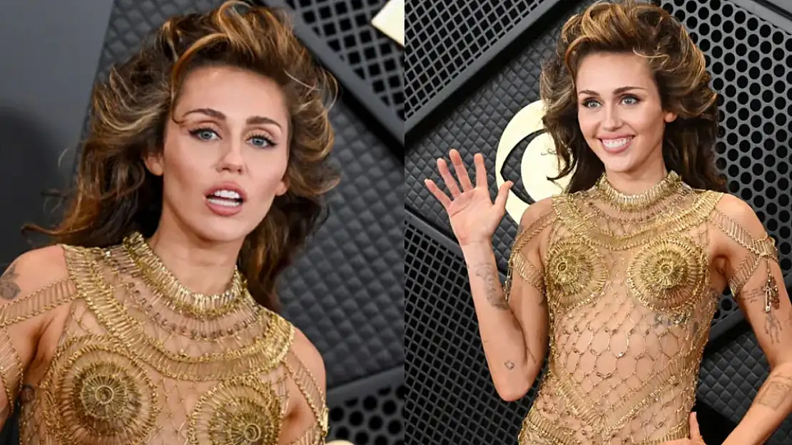 Miley Cyrus elbisesi ile Grammy gecesine damga vurdu