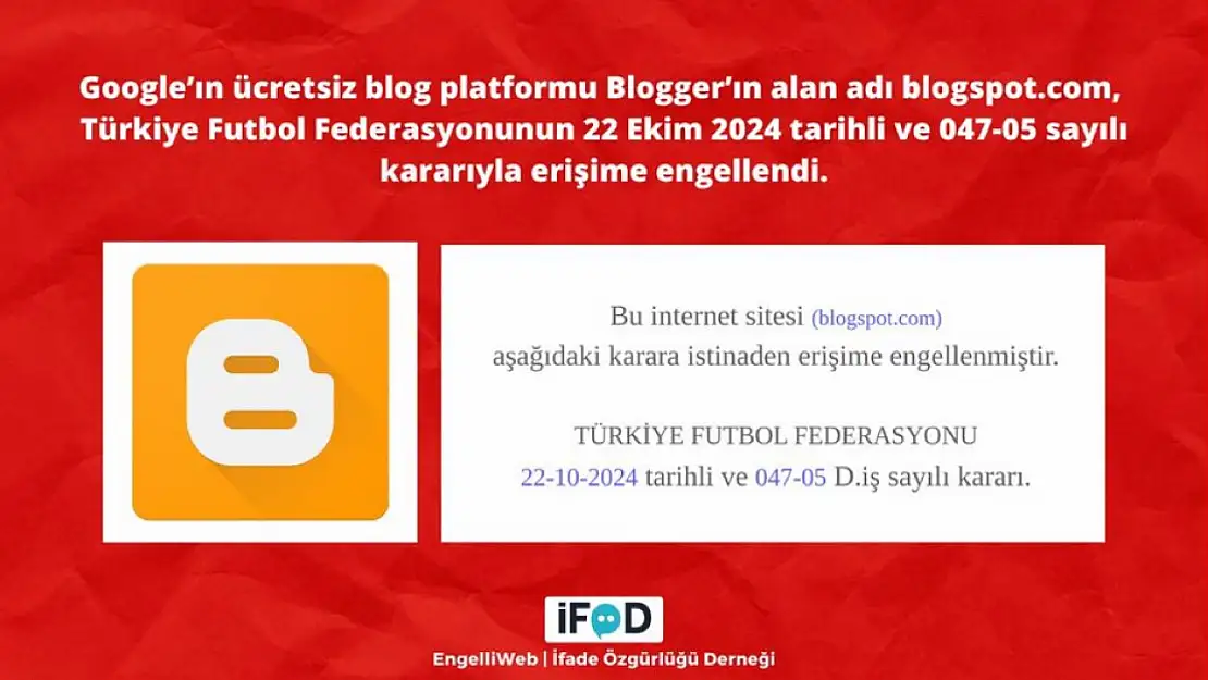 TFF Google'ın Blogger Platformunu Neden Engelledi?