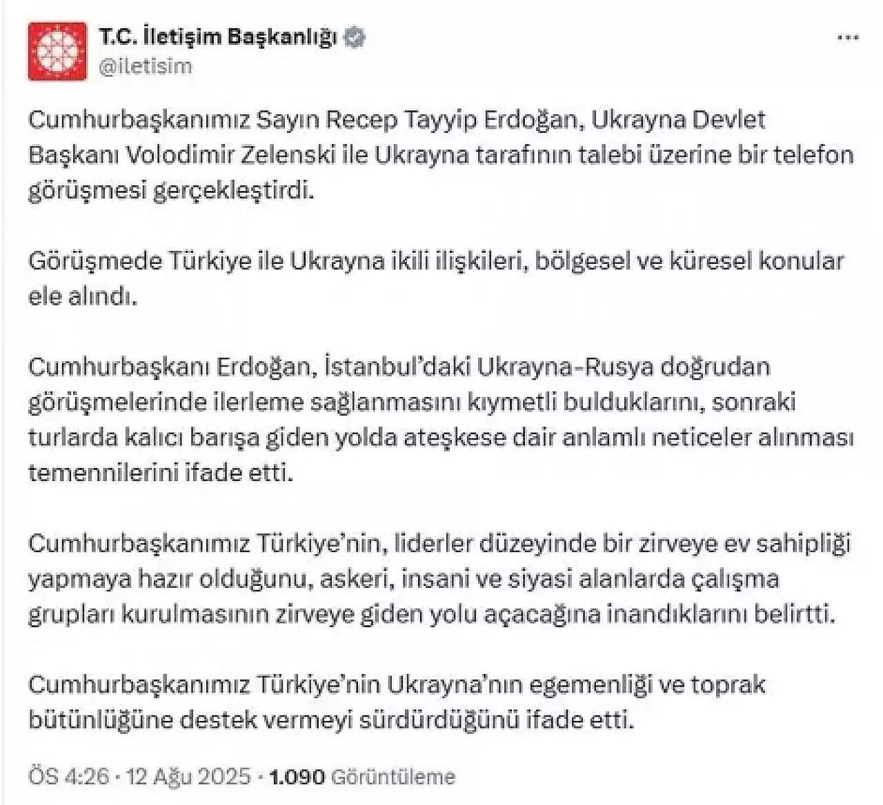 Cumhurbaşkanı Erdoğan, Ukrayna Devlet Başkanı Zelenski ile görüştü
