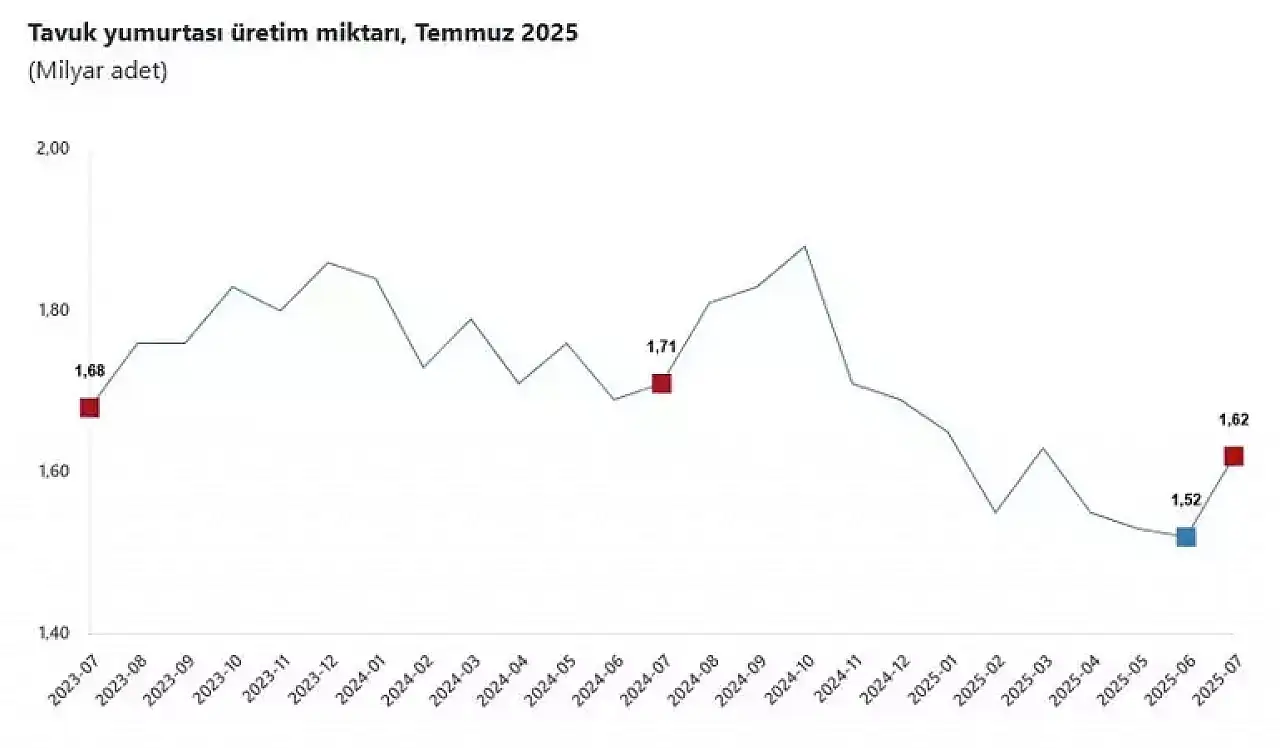 TÜİK: Yumurta, tavuk eti ve içme sütü üretimi arttı