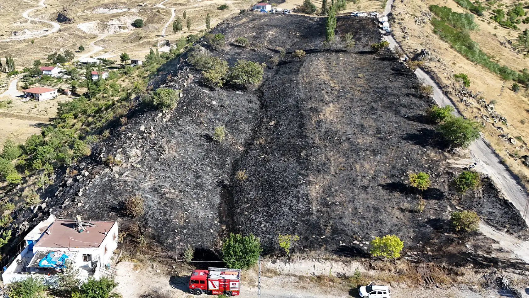 Anız Yangını 40 Bin Metrekare Alanı Küle Çevirdi