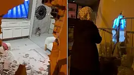 Duvarı yıkan kamyonet salonun ortasına daldı!