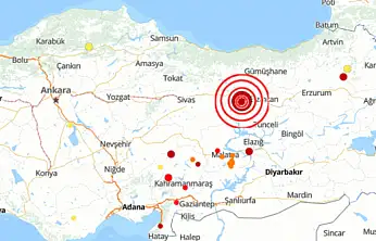 Erzincan'da 4,9 Büyüklüğünde Deprem