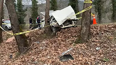 Ağaca çarpan otomobilde 1 ölü, 2 yaralı