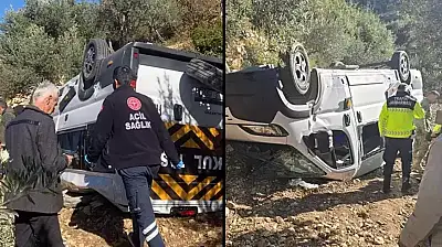 Öğrenci servis minibüsü şarampole yuvarlandı: 6 yaralı