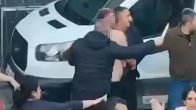 Park yeri kavgasında bıçaklar konuştu o anlar kamerada