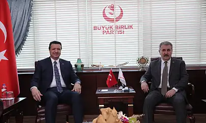 SP Genel Başkanı Mahmut Arıkan  BBP Genel Başkanı Destici'yi ziyaret etti