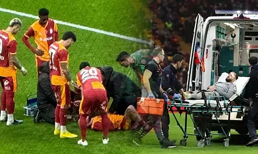 Galatasaray-İstanbulspor maçında korkutan an iki futbolcu çarpıştı