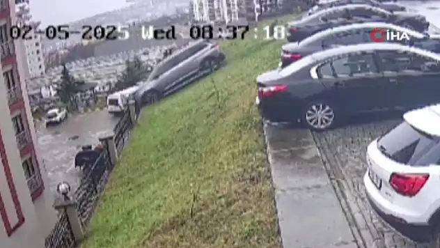 Araçla sitenin bahçesine uçtular, ucuz kurtuldular!