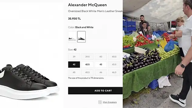 Belediye başkanı 36 bin TL'lik ayakkabısıyla pazara indi