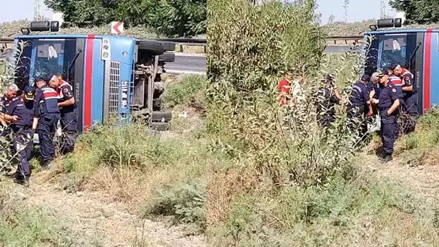 Cezaevi ring aracı devrildi: 5'i mahkum 12 yaralı