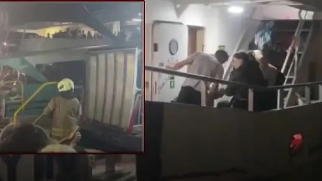İstanbul Boğazı'nda Panik Anları Yolcu Vapuru İle Gemi Çarpıştı