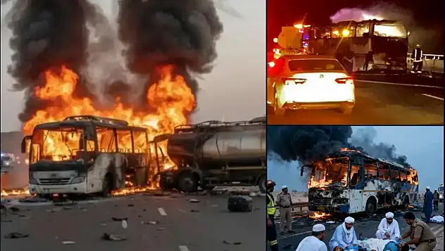 Otobüs, tankere çarptı: 45 kişi hayatını kaybetti