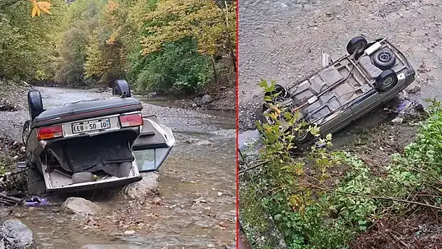 Otomobil köprüden düştü 2 yaralı