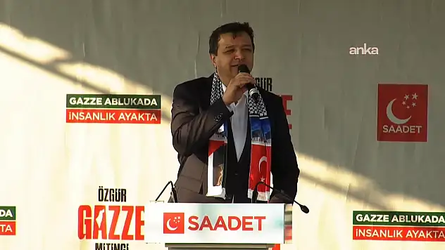 Saadet Partisi Özgür Gazze Mitingi Gerçekleştirdi