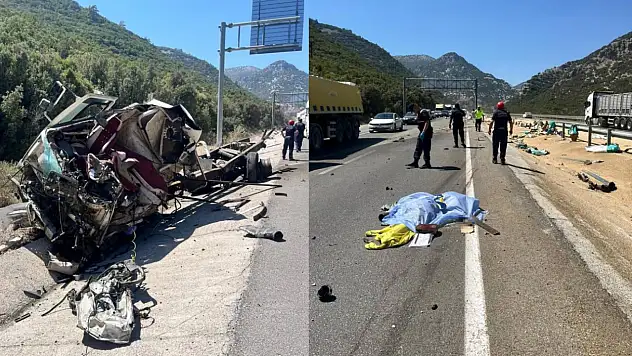 Tır ve dorse ayrıldı, yoldaki bariyeri yerinden kopardı!