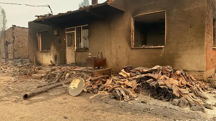 17 haneli bir köyde 13 ev tamamen yandı! Yangın rüzgarın etkisiyle yayılıyor