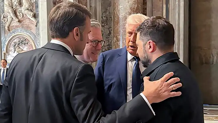 ABD, Ukrayna, Fransa ve İngiltere liderleri Vatikan'da bir araya geldi