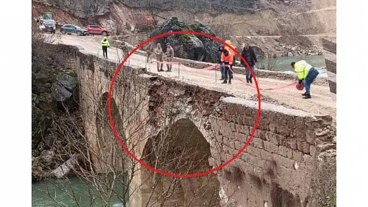 Abdülhamid zamanında yapılan Taşköprü viyadük yapılırken hasar aldı