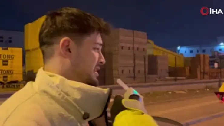 Alkolmetreyi üflememek için ağlama taklidi bile yaptı