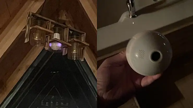 Bungalovda avizedeki gizli kameraya soruşturma!