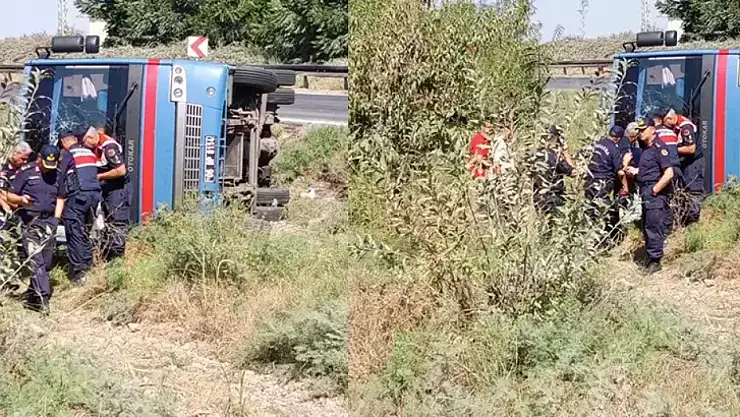 Cezaevi ring aracı devrildi: 5'i mahkum 12 yaralı