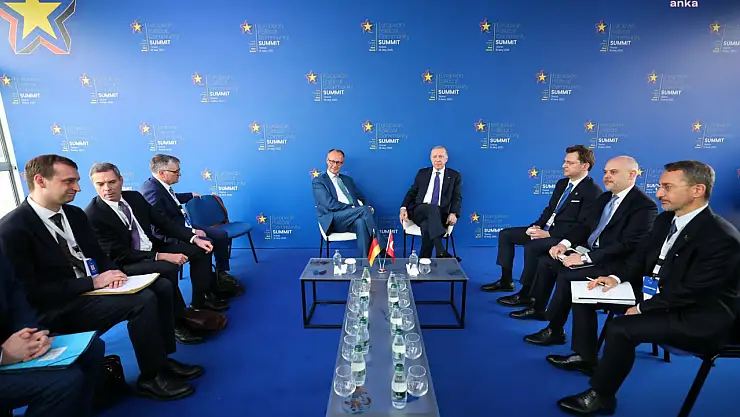 Cumhurbaşkanı Erdoğan, Arnavutluk'ta Almanya Başbakanı Merz ile görüştü