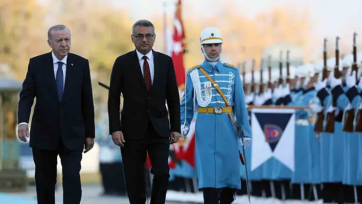 Cumhurbaşkanı Erdoğan, KKTC Cumhurbaşkanı Erhürman'ı resmi törenle karşıladı