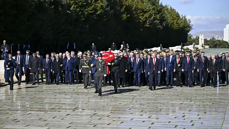 Cumhurbaşkanı Erdoğan ve devlet erkanı Anıtkabir'de 29 Ekim ziyaret etti