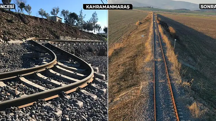 Depremde 'S' şeklini alan raylar eski haline döndü