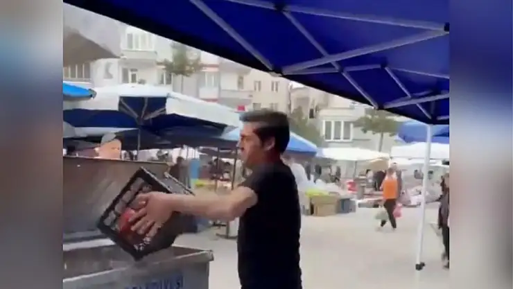 Domatesleri çöpe döken esnafa milyonlarca lira ceza kesildi