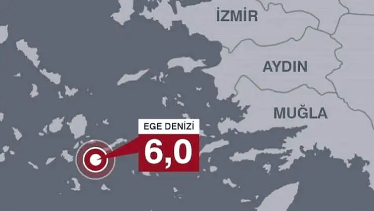 Ege Denizi'nde 6,0 büyüklüğünde korkutan deprem!