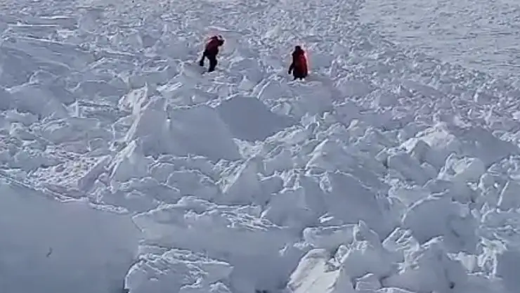 Erciyes'te çığ düşme anı kamerada