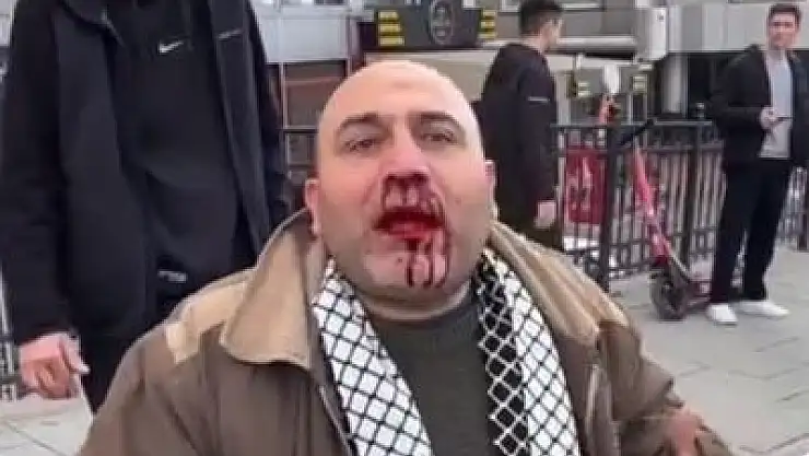 Filistin'e destek yürüyüşünden dönen vatandaşa yumruklu saldırı