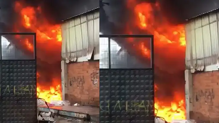 Geri dönüşüm atölyesi ateş topuna döndü