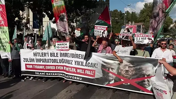 İsrail'in Gazze'deki Saldırılarını Protesto Eden Grup ABD Konsolosluğu'na Yürüdü
